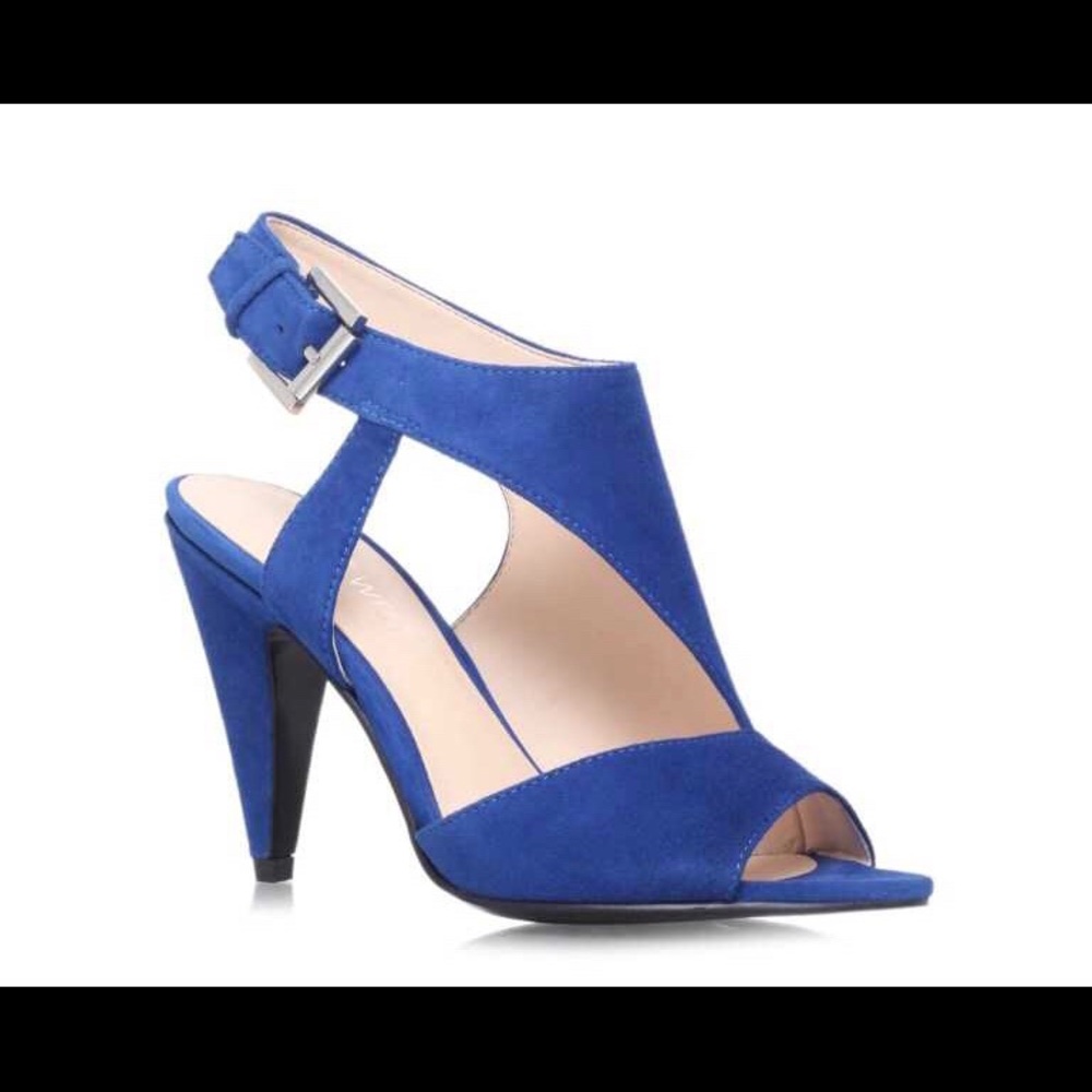 NINE WEST Blue suede Shape Up heels